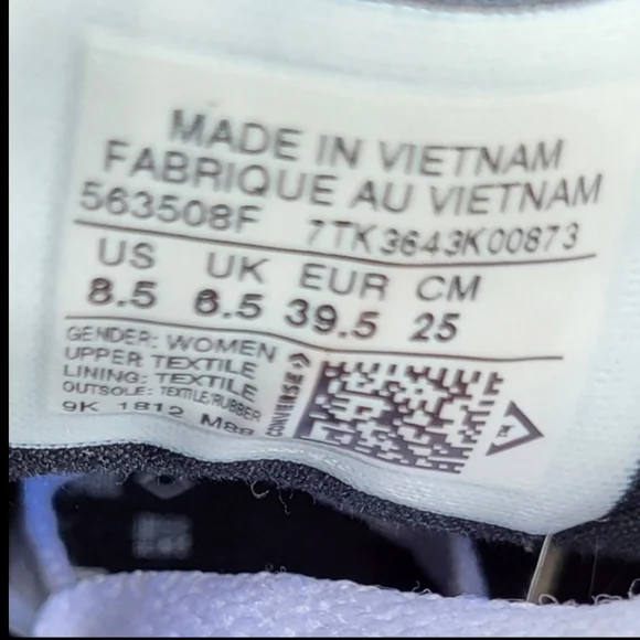 Converse MADISON All Star Chuck Taylor Athletic Tennis Sneaker Black Women 8.5 - Picture 9 of 10